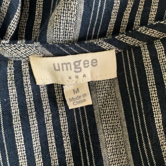 Umgee Dress Medium Striped Blue Long Sleeve Tunic Boho Festival - Picture 5 of 6